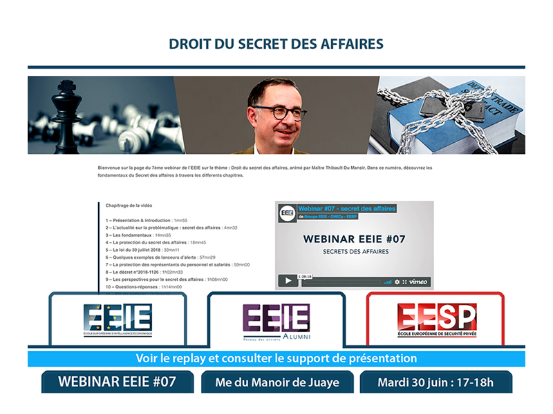 Webinar EEIE #07 : Droit du Secret des Affaires